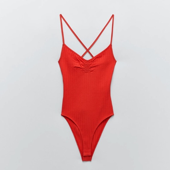 Ruched Rib Bodysuit Size S NWT - Picture 3 of 3